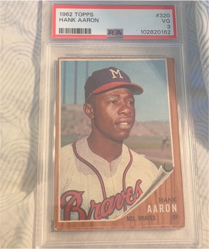1962 Topps #320 Hank Aaron — front