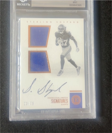 2017 Panini Encased Rookie Dual Swatch Signatures Sterling Shepard — front