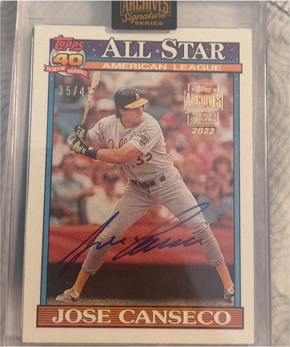1991 Topps All-Star #390 Jose Canseco — front
