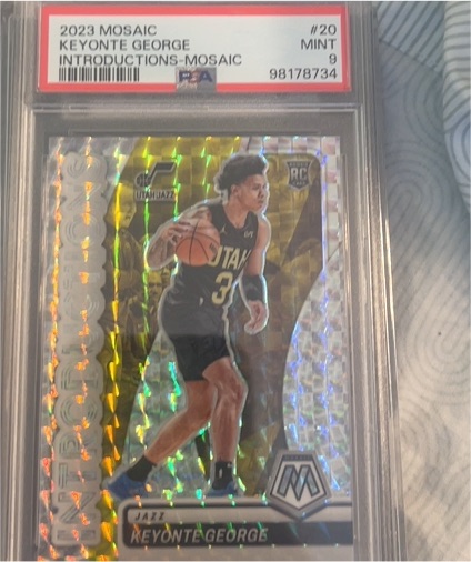 2023-24 Panini Mosaic #20 Keyonte George Introductions Mosaic — front