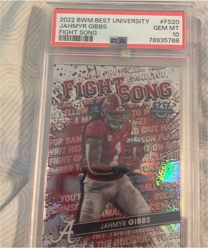 2022 Bowman's Best University #FS-20 Jahmyr Gibbs Fight Song — front