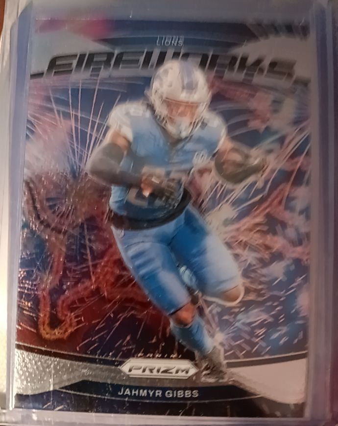 2024 Panini Prizm #7 Jahmyr Gibbs Fireworks — front