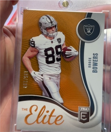 2025 Donruss Elite Brock Bowers Las Vegas Raiders #/199 Gold — front