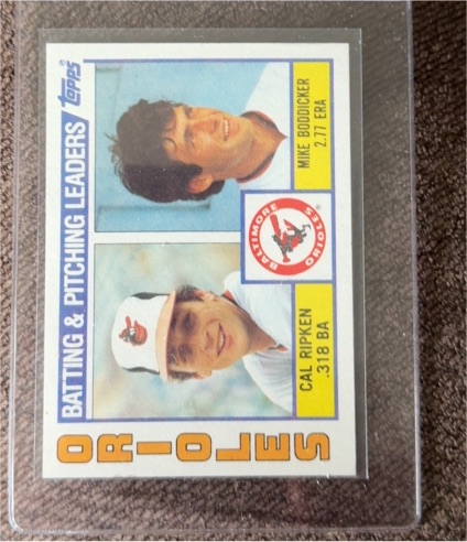 1984 Topps #426 Orioles Batting & Pitching Leaders Cal Ripken Jr / Mike Boddicker — front