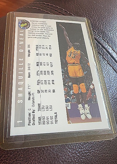 1992 Classic Draft Picks #1 Shaquille O'Neal — back