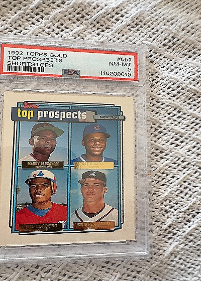 1992 Topps #551 Chipper Jones Top Prospects — front