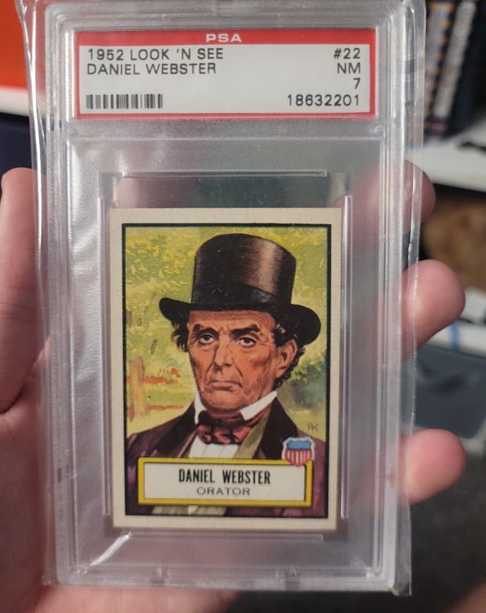1952 Topps Look 'N See #22 Daniel Webster — front