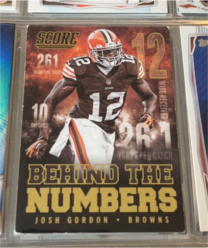 2014 Score Behind the Numbers #BN12 Josh Gordon — front