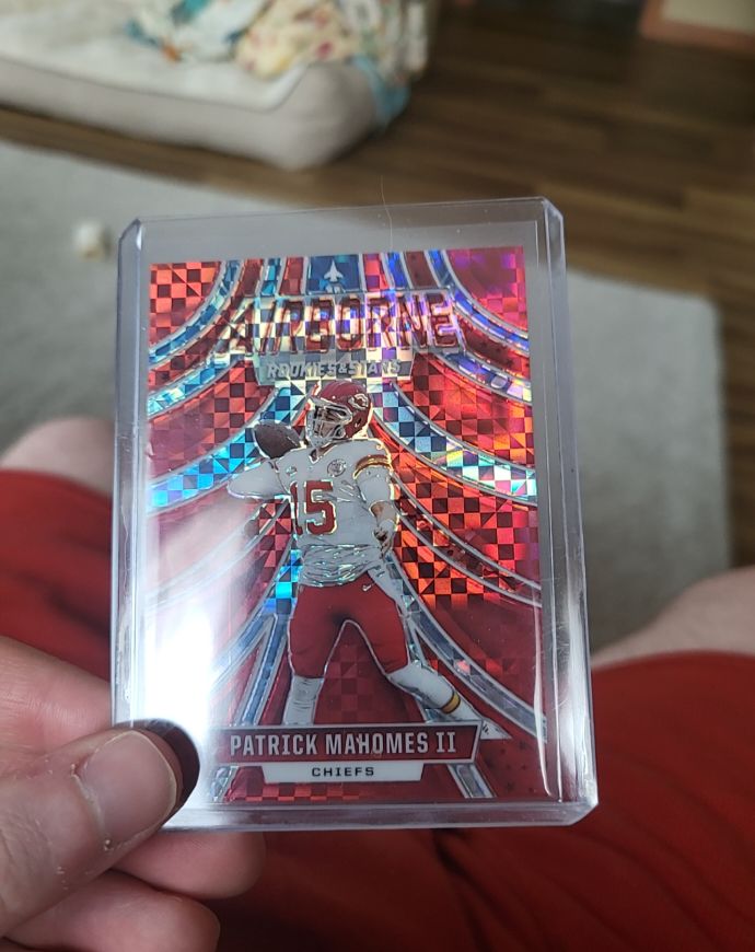 2024 Panini Rookies & Stars - Airborne Patrick Mahomes II #A-PMS Red Plaid — front