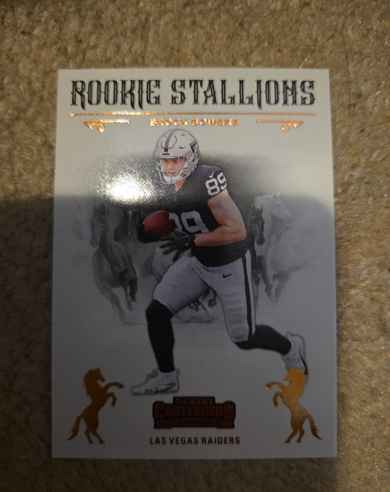 2024 Panini Contenders #8 Brock Bowers Rookie Stallions — front