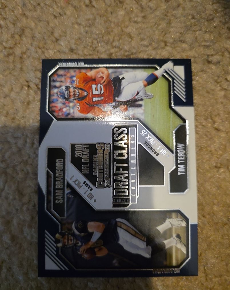 2024 Panini Contenders #25 Historic Draft Class Sam Bradford & Tim Tebow — front