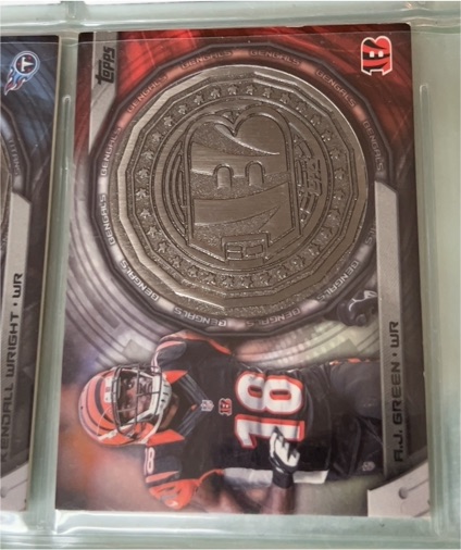 2014 Topps Kickoff Coins #NFLKC-AG A.J. Green — front