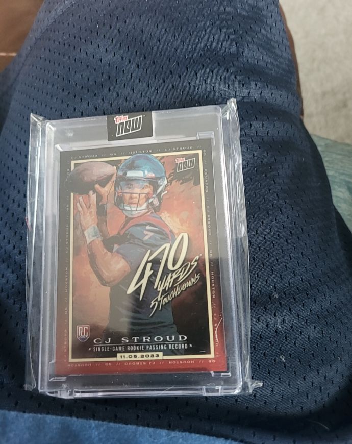 2023 Topps Now #CJ1 CJ Stroud Rookie Passing Record 470 Yards 5 Touchdowns — front