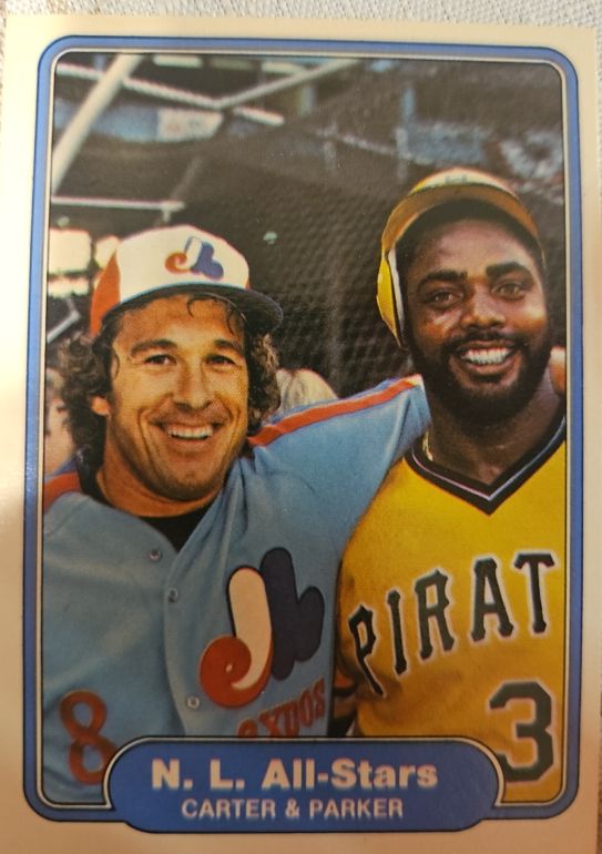 1982 Fleer #638 N.L. All-Stars Gary Carter & Dave Parker — front