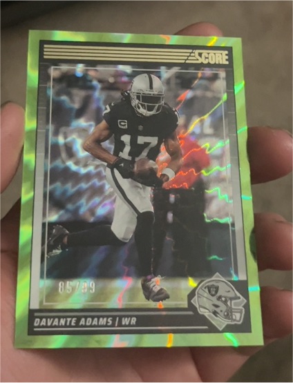 2024 Panini Score #85 Davante Adams Green Parallel — front