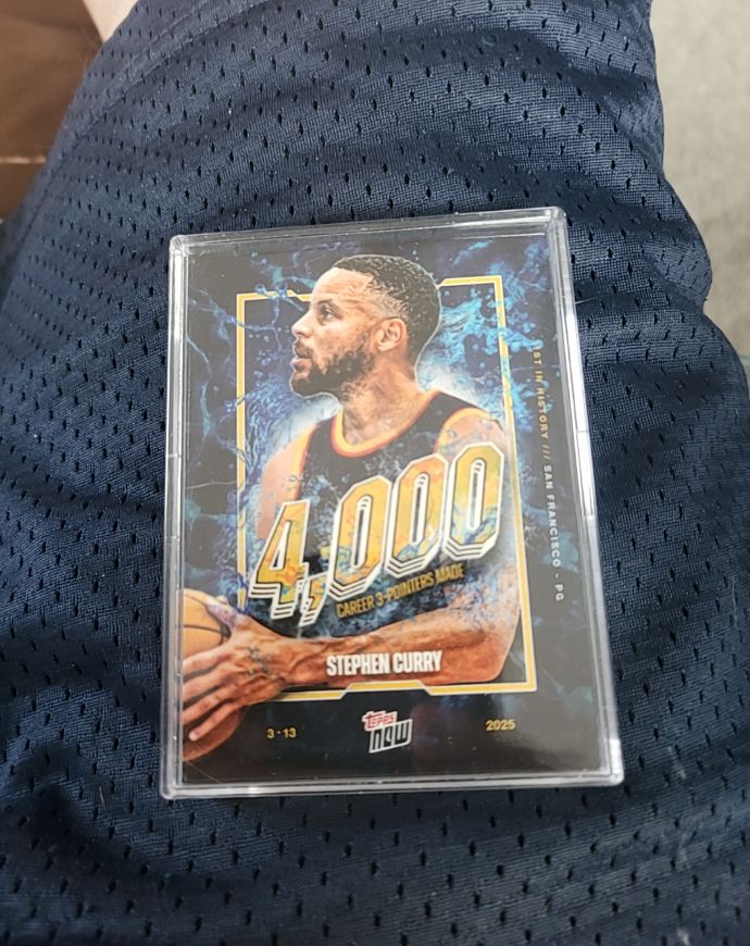 2025 Topps Now #13 Stephen Curry 1st Player W/ 4000 3-pointers — front