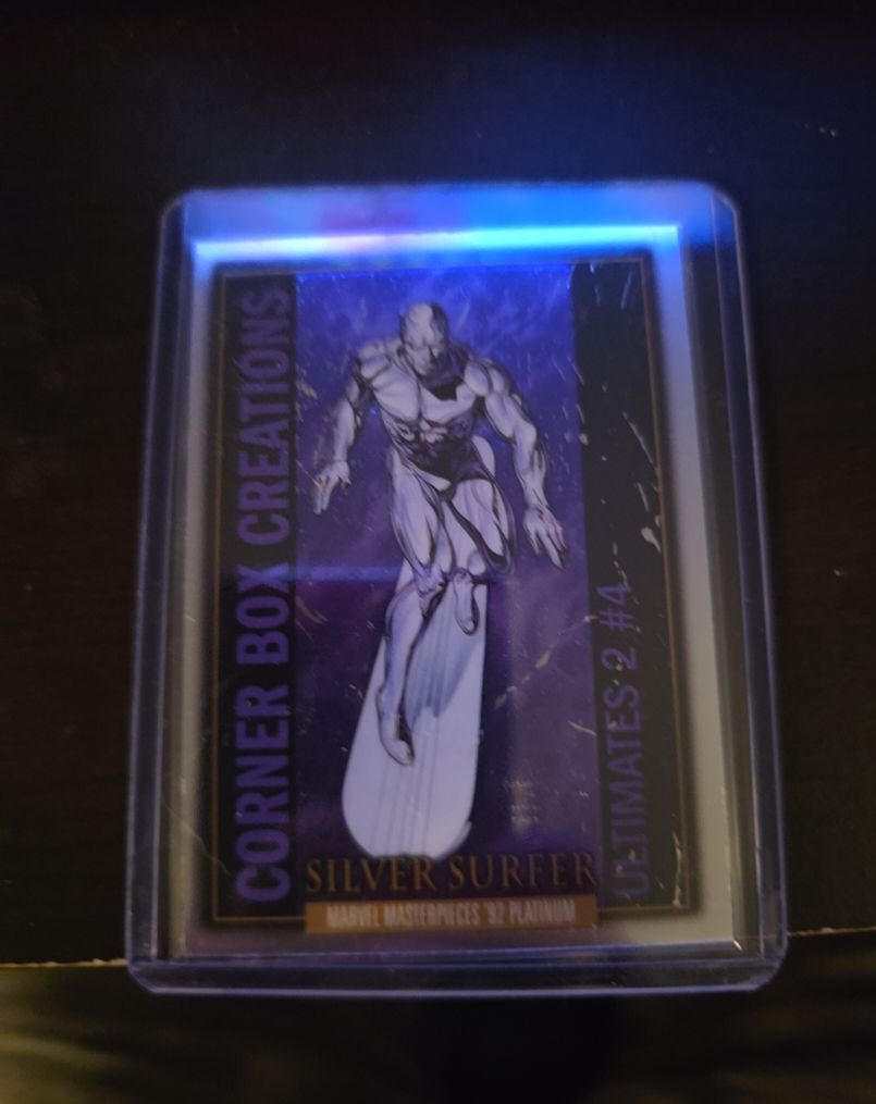 2024 Marvel Masterpieces '92 Platinum #CB-8 Silver Surfer Corner Box Creations — front