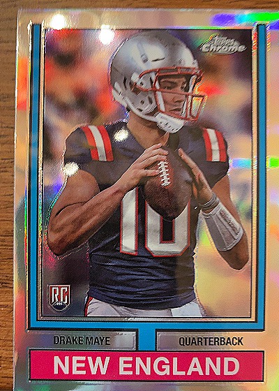 2024 Topps Chrome 1974 Throwback #74TF-3 Drake Maye Rookie — front
