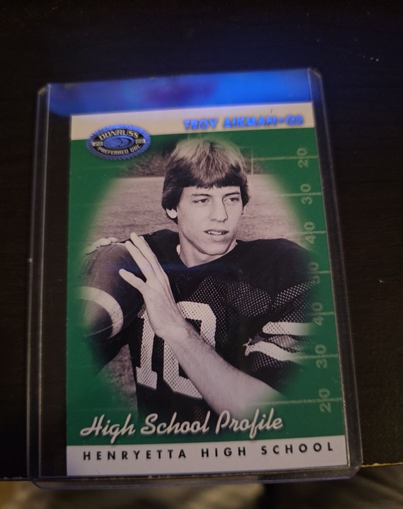 2000 Donruss Preferred QBC #63 Troy Aikman High School Profile — front