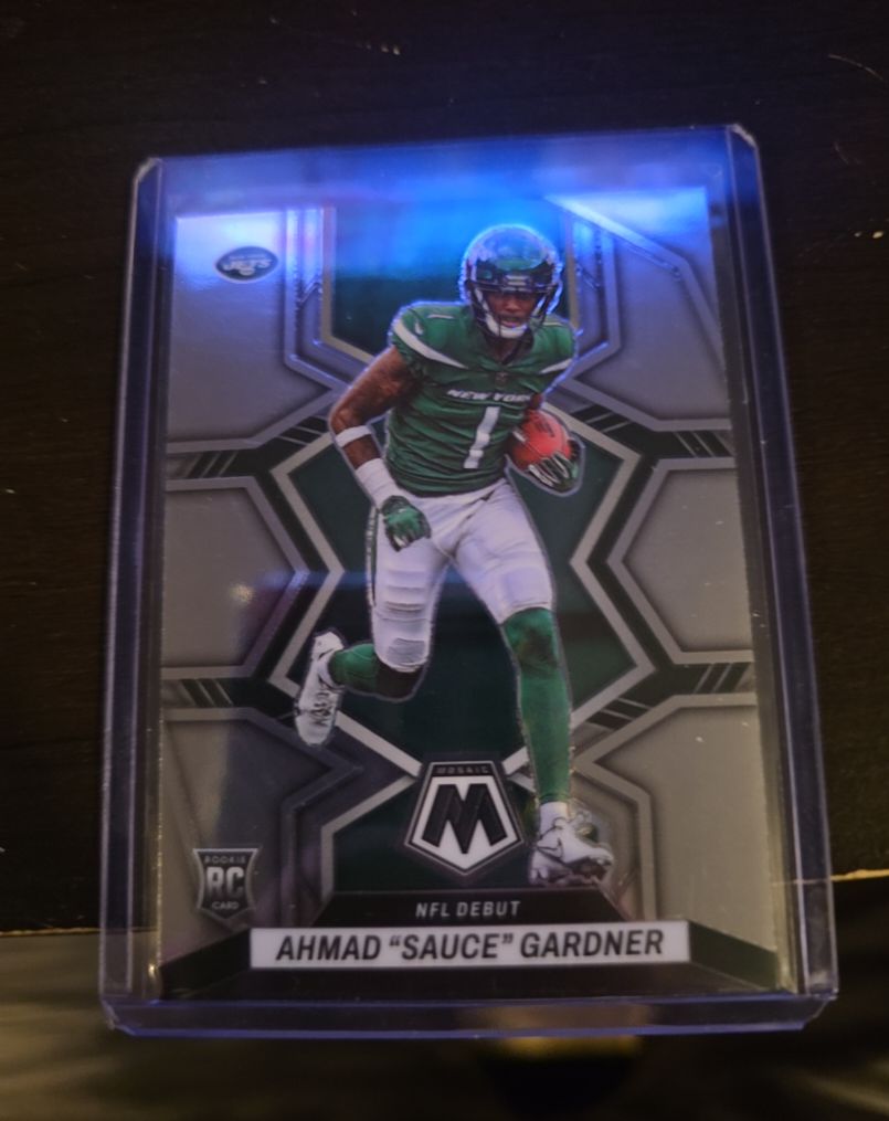 2022 Panini Mosaic #289 Ahmad "Sauce" Gardner NFL Debut Rookie Card — front