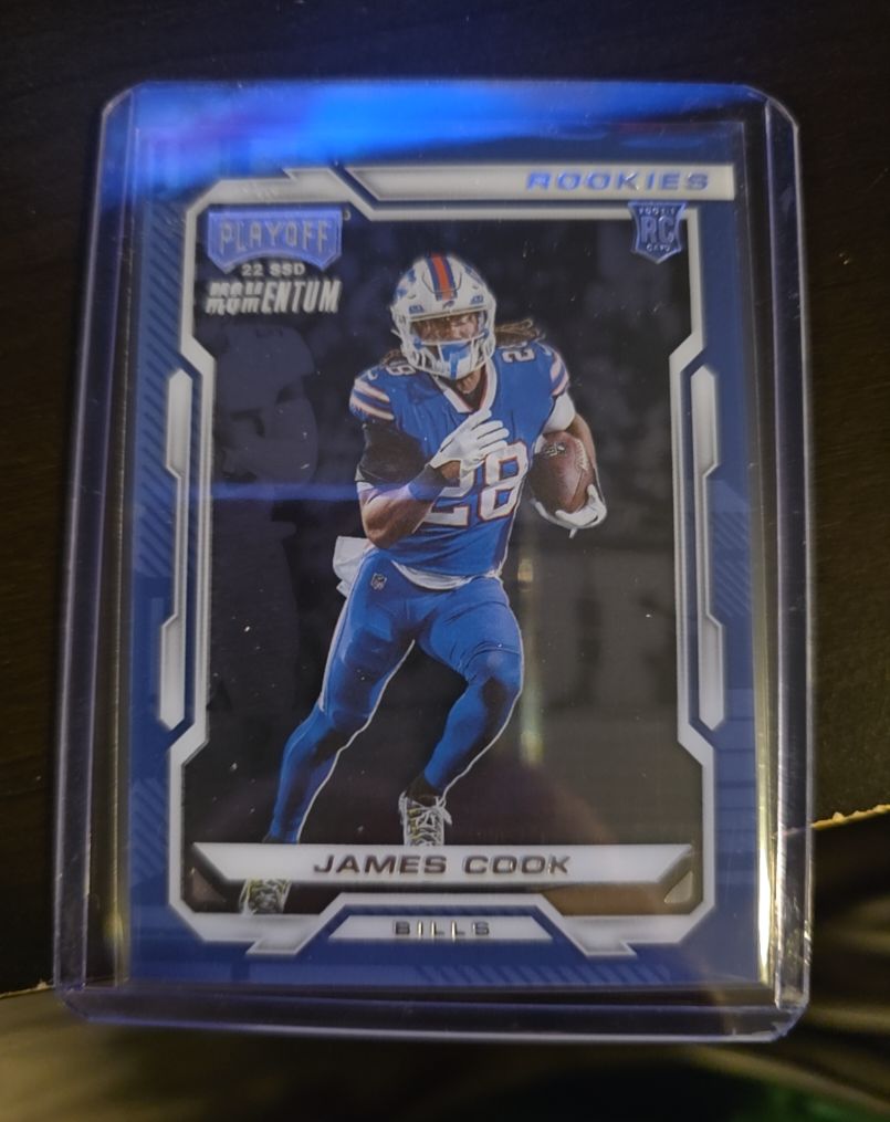 2022 Panini Chronicles Playoff Momentum Rookies #PMR-15 James Cook — front