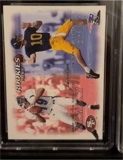 2000 Skybox Dominion #234 Tom Brady / Giovanni Carmazzi Rookie Pairs — front