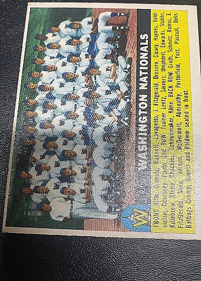 1956 Topps #146 Washington Nationals — front