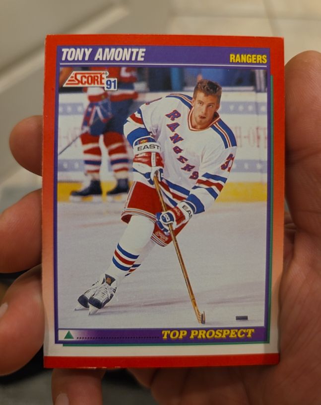 1991-92 Score #288 Tony Amonte Top Prospect New York Rangers — front