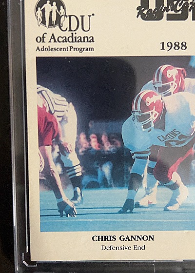 1988 Chris Gannon Defensive End Cajuns Football Card — front