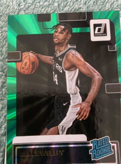 2022-23 Panini Donruss Green Laser Rated Rookie Blake Wesley #223 — front