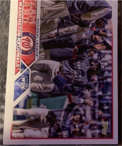 2023 Topps #316 Washington Nationals Team Card — front