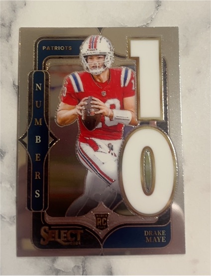2024 Panini Select #20 Drake Maye Numbers Rookie Card — front