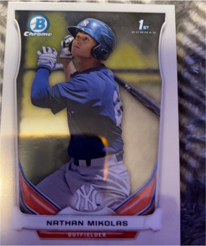 2014 Bowman Chrome #BCP58 Nathan Mikolas — front
