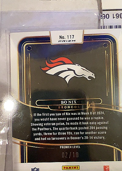 2024 Panini Select Premier Level #117 Bo Nix Rookie RC — front