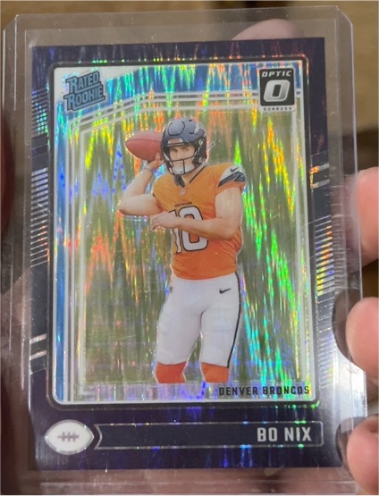 2024 Donruss Optic #209 Bo Nix Purple Shock Rated Rookie — front