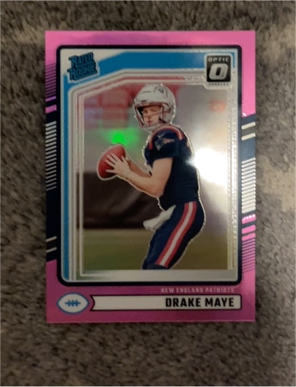 2024 Donruss Optic #379 Drake Maye Rated Rookie Pink Prizm — front