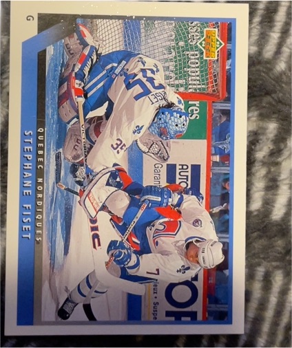 1993-94 Upper Deck #203 Stephane Fiset Quebec Nordiques — front