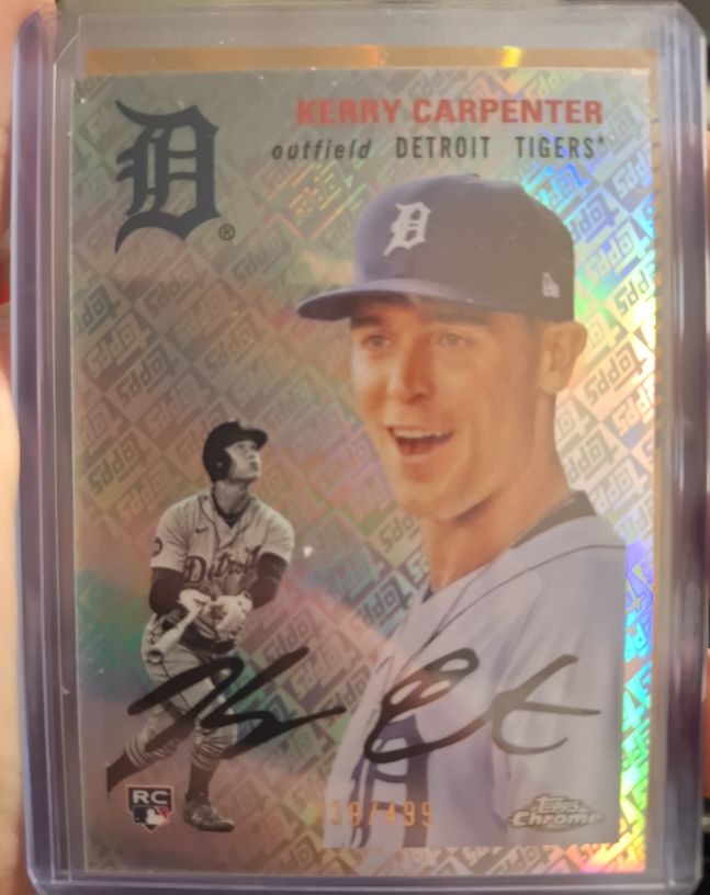 2023 Topps Chrome Platinum Anniversary #69 Kerry Carpenter Rookie Card — front