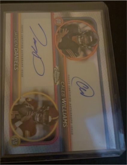 2024 Topps Chrome Dual Autos #DAQB Caleb Williams/Jayden Daniels — front