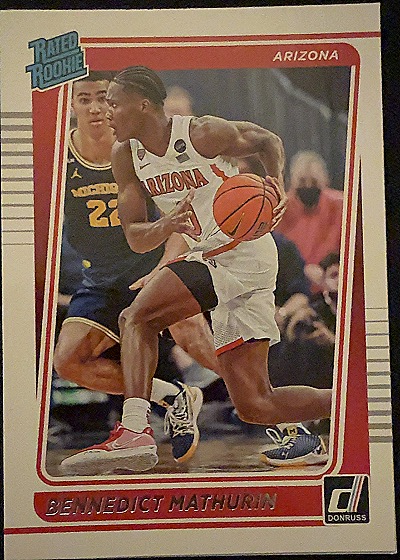 2022 Panini Chronicles Draft Picks Donruss Rated Rookie #3 Bennedict Mathurin RC Arizona Wildcats — front