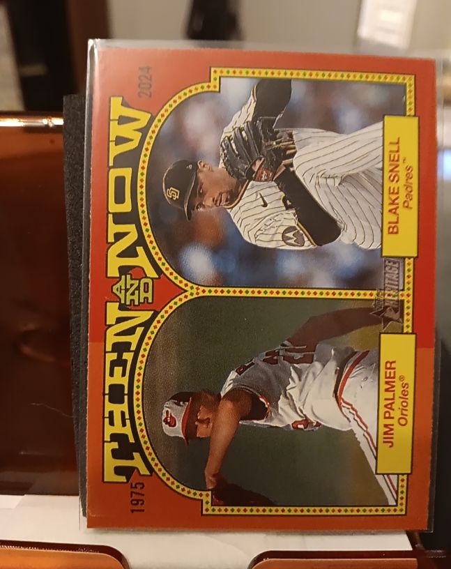 2024 Topps Heritage #TAN-14 Blake Snell / Jim Palmer — front