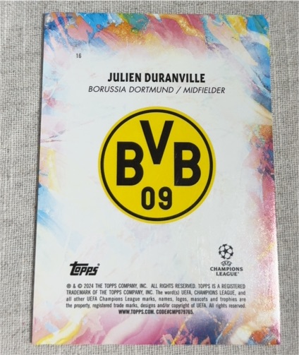 2024 Topps UEFA Champions League #16 Julien Duranville — front