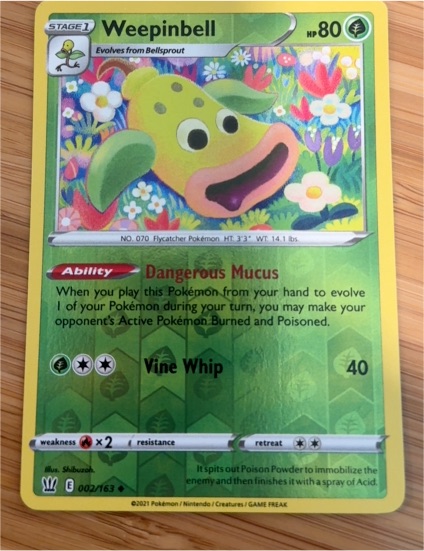 2021 Pokémon Sword & Shield Battle Styles #002 Weepinbell — front