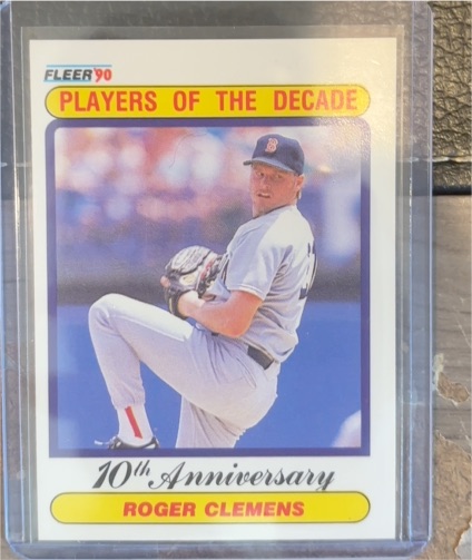 1990 Fleer #627 Roger Clemens Players of the Decade 10th Anniversary — front