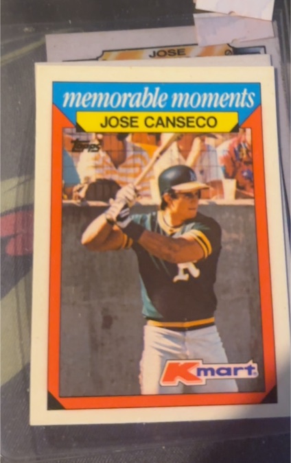 1988 Topps Kmart Memorable Moments #4 Jose Canseco — front