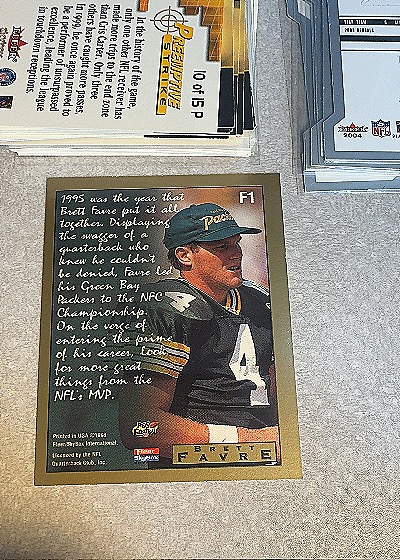 1996 Fleer MVP #F1 Brett Favre — back