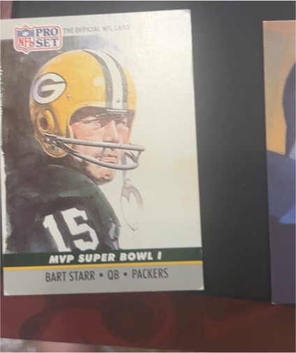 1990 Pro Set #1 Bart Starr MVP Super Bowl I — front