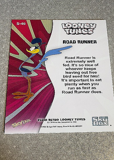 1994 Fleer Retro Looney Tunes #S-46 Road Runner — back
