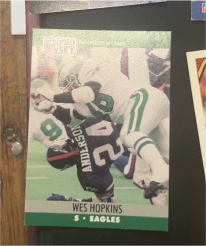 1990 Pro Set #607 Wes Hopkins — front