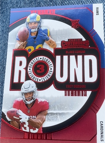 2024 Panini Contenders Round Numbers #3 Blake Corum / Trey Benson — front